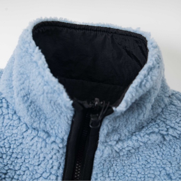 Stussy Light Blue Sherpa Jacket - Picture 2 of 10